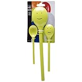 Zak Designs Happy Face 3-Piece Kitchen Spoon Set, Kiwi