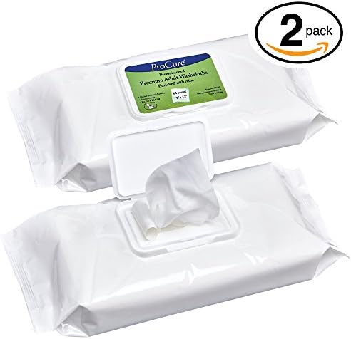 Disposable Wet Adult Wipes, 128 Pack - Pre Moistened Soft Washcloths for Elderly and Babies - Enriched with Aloe and Lanolin, Hypoallergenic and Alcohol Free - Premium Quality, 9"x13"