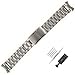 Weelovee 22mm Stainless Steel Watch Band with Curved End for Women Mens Metal Fold Over Wrist Strap