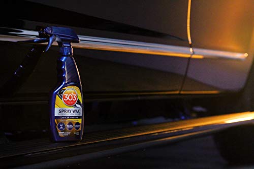 303 SPRAY WAX – QUICK AND EASY SPRAY ON CAR WAX – LASTS UP TO 90 DAYS – USE ON WET OR DRY SURFACES – NATURAL AND SYNTHETIC PROTECTION – CARNAUBA WAX FORMULATION, 16 FL. OZ, BLUE