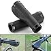 TETC Motorcycle Racing 7/8" Handlebar Rubber Gel Hand Grips + Bar End Cap Plug Black