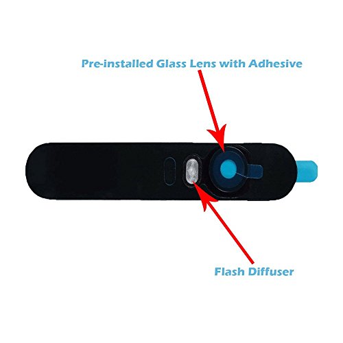 OmniRepairs-Rear Facing Glass Camera Lens Frame Assembly Replacement For Huawei Google Nexus 6P with Pre-installed Adhesive and Repair Toolkit