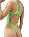 LinvMe Women's Sexy Hot Thong One Piece Swimwear High Cut Swimsuit Bathing Suits M Green