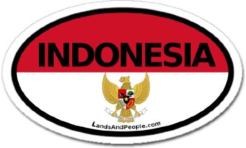 Indonesia Flag Car Bumper Sticker Decal Oval