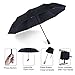 Blueshadow Windproof Travel Umbrella with Upgraded Real Wood Handle -Black