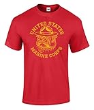 US Marines Sgt Carter Bulldog Graphic Officially Licensed T Shirt Red Extra Large