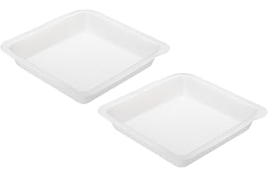 PATIKIL Square-Shaped Weigh Boats, 5 Pack Plastic 250mL Large Disposable Powder Dispenser for Weighing Mixing, White