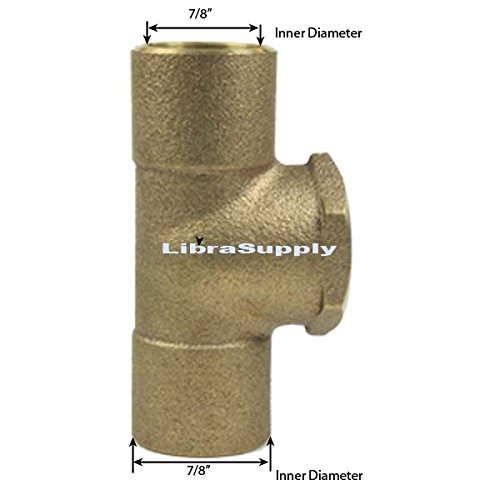 Libra Supply Lead Free 3/4'',3/4 inch, 3/4-inch Copper Brass Tee C x C x FIP, (Pack of 10 pcs, Click in for more size options) Brass Pipe Fitting Plumbing Supply