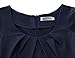 MUXXN Women's 1950s Vintage Short Sleeve Pleated Pencil Dress(M,Blue)