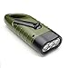 BABALI Hand Crank Solar Powered Flashlight LED Portable Dynamo Rechargeable Carabiner Buckle Emergency Mini Torch for Outdoor Camping Climbing Hiking