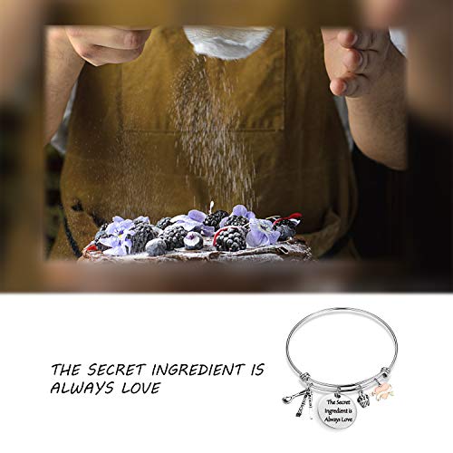 EIGSO Baker Bracelet Baker Chef Gift Inspirational Gifts for Baker Pastry Chef Culinary Students The Secret Ingredient is Always Love Fabulous Baker Baking Bracelet(Secret Love-BR) - Thumbnail 5