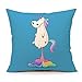 Funny Lovely Animals Unicorn Throw Pillow Cover Cushion Case 18 x 18 Inch Cotton Linen Nursery Decor