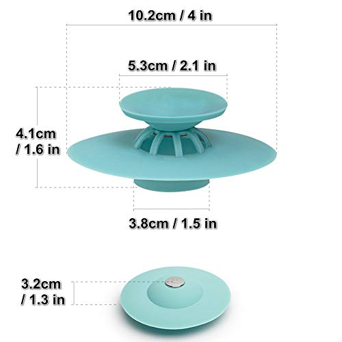 5 Pack Shower Drain Stopper - Silicone Bathtub Drain Stopper Hair Trap Hair Catcher Bathtub Drain Strainers Protectors Cover for Floor Laundry Kitchen and Bathroom - Thumbnail 2