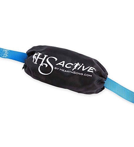 HearthSong 50 ft Slackline Kit with Training Line, Includes Protective Tree Pads and Carrying Bag, 800 LB Max Weight
