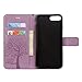 iPhone 7 Plus/iPhone 8 Plus Wallet Case,Ztongy Flip Case Owl And Tree Embossed PU leather Soft TPU Cash&ID card slot Bracket Function Protective Cover for iPhone 7 Plus/iPhone 8 Plus (Purple)