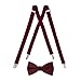 Suspender & Bow Tie Set (Adult, Burgundy)