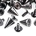 Swpeet 110 Pairs Gun-Black 7mm x 9.5mm Bullet Cone Spike and Stud Metal Screw Back for DIY Leather Craft Cool Rivets Punk Stud Coincal Layer