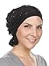 Abbey Cap Womens Chemo Hat Beanie Scarf Turban Headwear for Cancer Ruffle Black Sequin