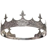 SWEETV Fleur-de-lis King Crown For Men, Royal Prince Barbados