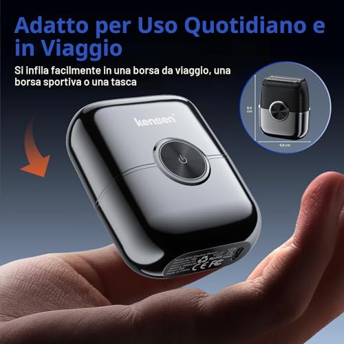 kensen Electric Shaver Wet & Dry Beard Trimmer Men's 4D Beard Razor 120 Min Use Foil Razor Wireless 100% Waterproof Mini Portable Electric Shaver Great for Travel