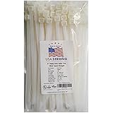 Heavy Duty Cable Ties. Large pliable Nylon Industrial Grade 120 LB Tensile Strength. Premium Zip Ties by USA Strong Products. Available in 100 Pack or Bulk Wholesale (9 Inch 100 Pack, White)
