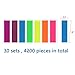 4200 Pieces Flag Tabs Colored Page Markers Sticky Index Tabs Neon Note Tabs Page Flags, 30 Sets 7 Colors