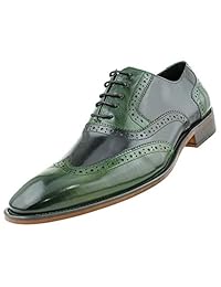 Asher - Zapatos de vestir para hombre de piel de becerro auténtica, color verde