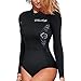 CtriLady Women Neoprene Wetsuit, Shorty Wetsuit for Women, 1.5mm Long Sleeve Diving Suits with Front Zipper UV Protection for Swimming Diving Snorkeling
