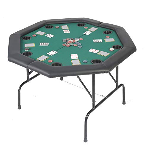 KARMAS PRODUCT Folding Texas Poker Table Casino Game for 8 Players Green - Thumbnail 6