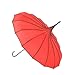 Remedios Boutique Nylon Wind-Resistant Pagoda Umbrella with Dots, Bright Red