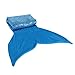 LANGRIA Mermaid Tail Blanket for Adults and Children Soft Warm All Season Snuggle Sleeping Life-Like Little Mermaid Glittering Flannel Throw Blanket for Bed Sofa Couch (60 x 25 inches, Blue)