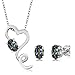2.45 Ct Mystic Topaz Heart Pendant Earrings 925 Silver Set With 18