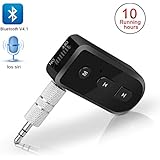 NiocTech Bluetooth Receiver, Wireless Audio Adapter 3.5mm Aux Stereo Output (Bluetooth 4.1, A2DP, Built-in Microphone) for Home Audio Music Streaming Sound System to Enjoy Hands-free Calling &amp; Music
