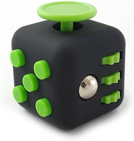 Fiddle Blox Product Cube Fun Way to Relieve Stress and Anxiety for Children and Adults Anxiety Attention Fidget Toy (Black with Green)