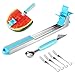 Watermelon Slicer Watermelon Windmill Cutter 2019 Updated Watermelon Cube Slicer Melon Cuber Cutter Fruit Knife Kitchen Gadgets with 4 Pack Free Fruit Forks & 1 Spoon