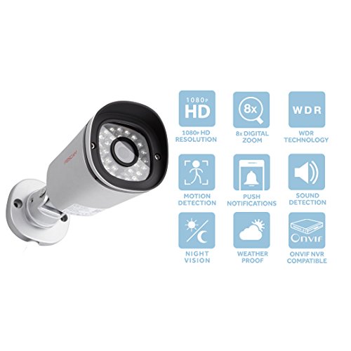 Foscam HD 1080P Outdoor WiFi Security Camera – Weatherproof IP66 Bullet / 2.1MP IP Wireless Surveillance Camera System with iOS/Android App, Night Vision up to 65ft, and More (FI9900P)