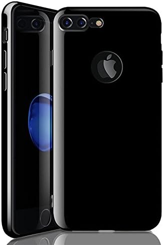 Shockproof Glossy Jet Black Silicone Full Cover Slim Case for New iPhone 7 Plus/Jet Black