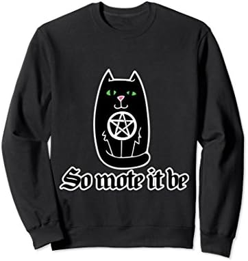 Unisex So mote it be sweatshirt witchcraft art black cat pentagram 2XL Black