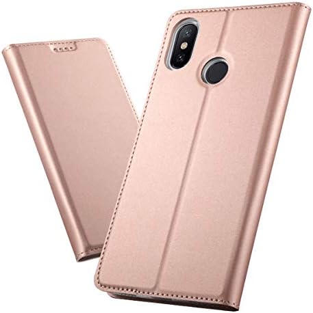 Runbiu Compatible with Huawei Honor 8X Max Case, Flip PU Leather Phone Wallet Cases Shockproof Anti-Scratch TPU Back Shell with Magnetic Closure Card Holder Slots - Rose Gold