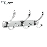 TAPCET 3/4/5 Stainless Steel Zink alloy Wall Mounted Hook Hanger Coat Robe Clothes Towel Rack
