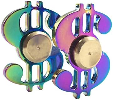 Mascoo Tri Fidget Hand Spinner Premium Quality Dollar Shaped Rainbow Color, Anxiety and Stress Relief EDC Finger Toy Rainbow