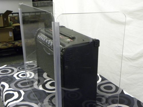 PENNZONI Amp Shield, Amp Acrylic Shield, Guitar Amp Shield, Clear Acrylic Panel Amp Shield with Plastic Hinges (4 Panels, 4ft x 4ft)