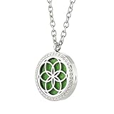 JOYMIAO 316L 8 Pads Essential Oil Diffuser Stainless Steel Necklace with Magnetic Locket Pendant