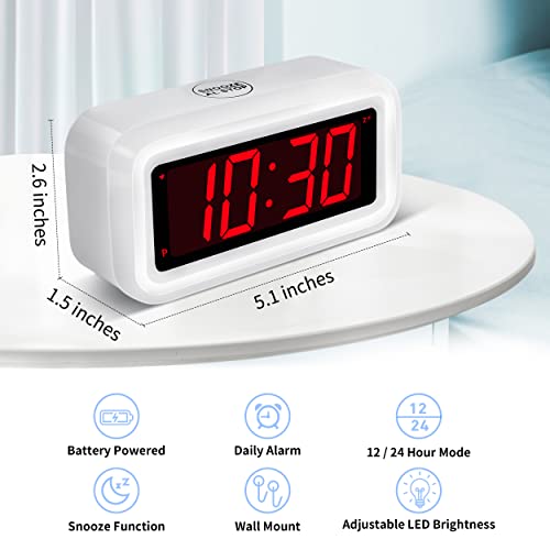 KWANWA Alarm Clock, Digital Clock, Auto NightMode, 3Level Led