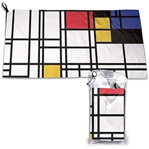 RIPO Mondriaan Stijl Sneldrogende Microfiber Handdoek Ultra Zacht Compact Geschikt voor Wandelen, Reizen, Camping…