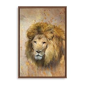Framed Canvas Home Artwork Decoration Animal Portrait Canvas Wall Art for Living Room, Bedroom - 16x24 inches