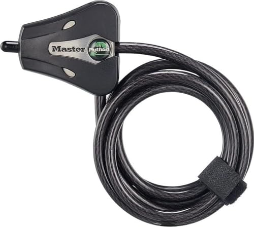 Master Lock 8418D Python Adjustable Locking Cable, 6-Foot, 5/16-Inch Diameter, Black
