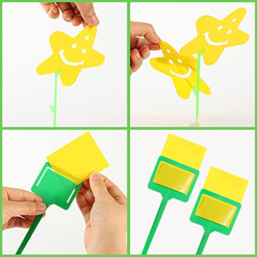 HAKACC Yellow papaer sticky Fly Traps,40PCS Dual-Sided Fruit Fly Sticky Board for Home Use Indoor Outdoor Plant Multiple Insect