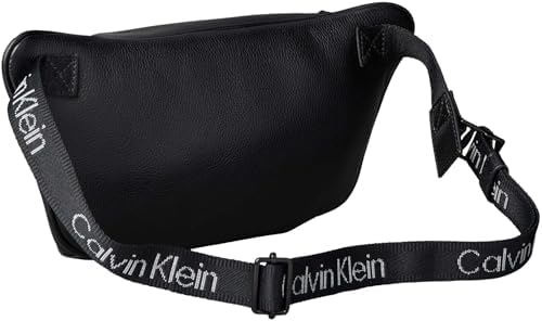 Uomo Marsupio Webbing Strap con Zip, Nero (Black/White Webbing), Taglia Unica
