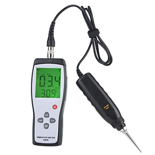 AS63B - Analizador de vibración LCD portátil, medidor de vibración, analizador de vibraciones, analizador de vibraciones, 0,1 a 199,9 m/s, analizador de vibraciones, analizador
